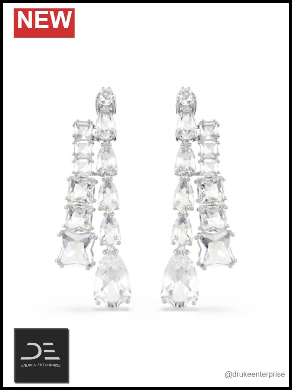 Crystal Drop & Dangle Earrings Double Strand Lever Back